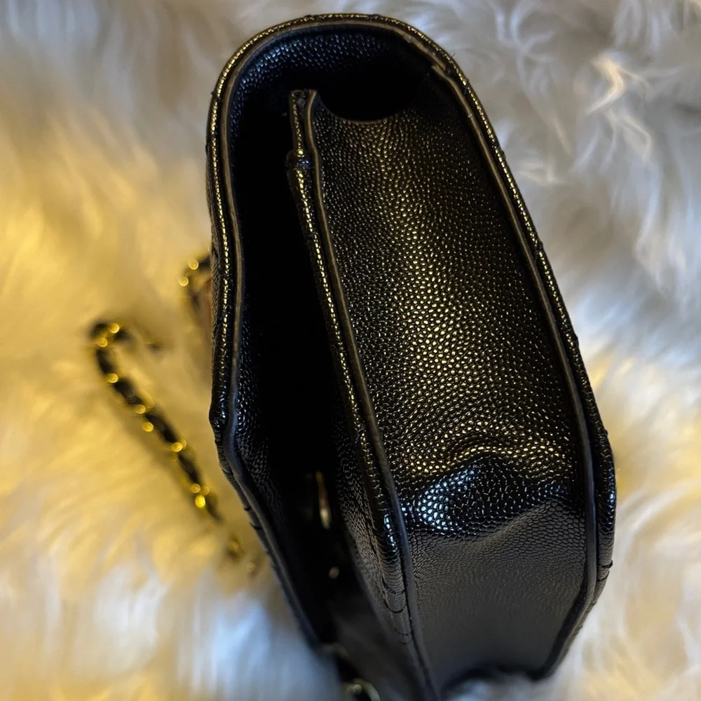 Fashion Black Quilted Top Handle Bag with Chain - Picture 12 of 13